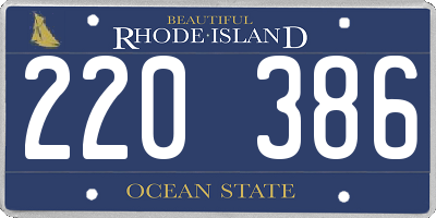 RI license plate 220386