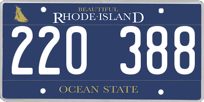 RI license plate 220388