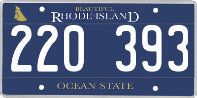 RI license plate 220393