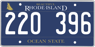 RI license plate 220396