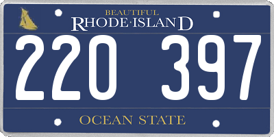 RI license plate 220397