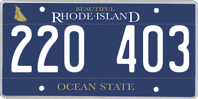 RI license plate 220403