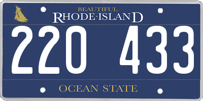 RI license plate 220433