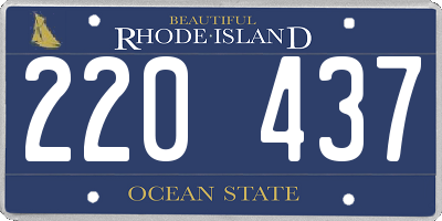 RI license plate 220437