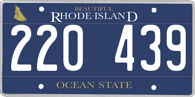 RI license plate 220439