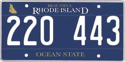 RI license plate 220443