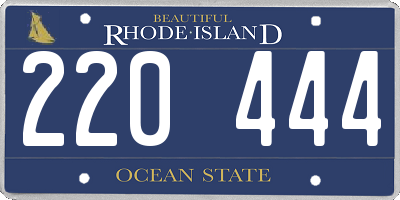 RI license plate 220444