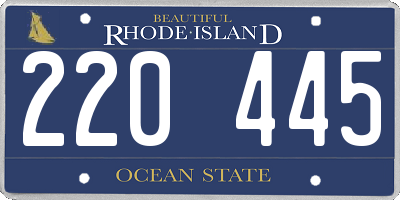 RI license plate 220445