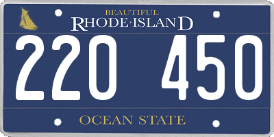 RI license plate 220450