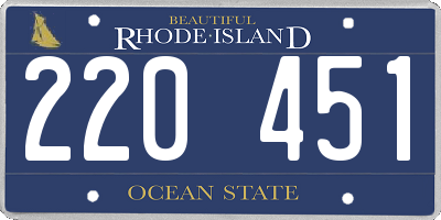 RI license plate 220451