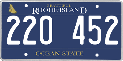 RI license plate 220452
