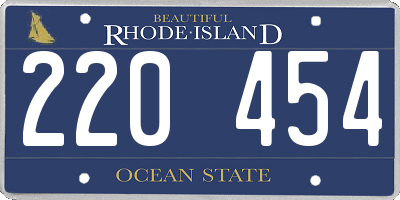 RI license plate 220454