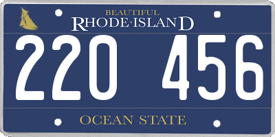 RI license plate 220456