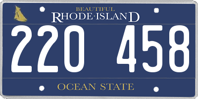 RI license plate 220458