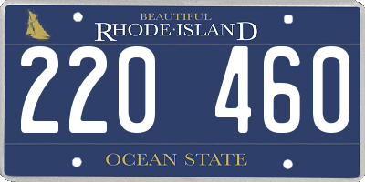 RI license plate 220460