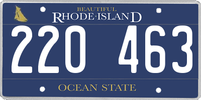 RI license plate 220463