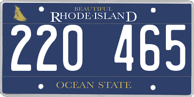 RI license plate 220465