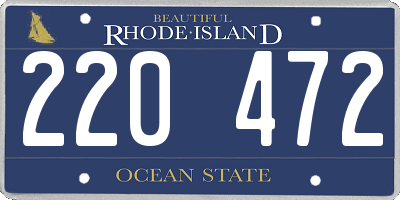 RI license plate 220472
