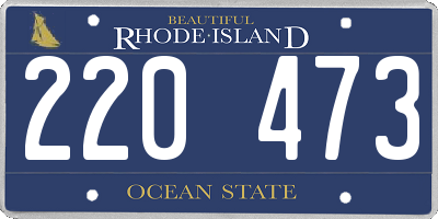 RI license plate 220473