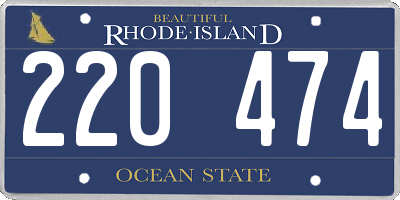 RI license plate 220474