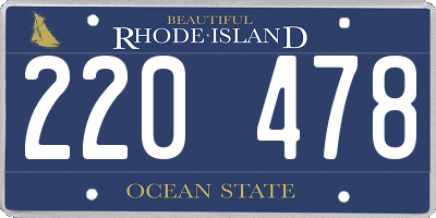 RI license plate 220478