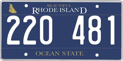 RI license plate 220481
