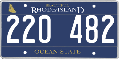 RI license plate 220482