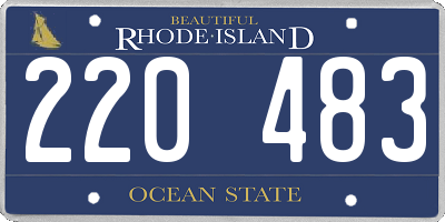 RI license plate 220483