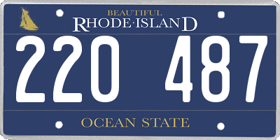 RI license plate 220487