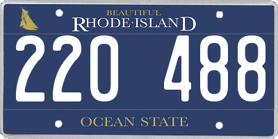 RI license plate 220488