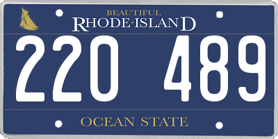RI license plate 220489