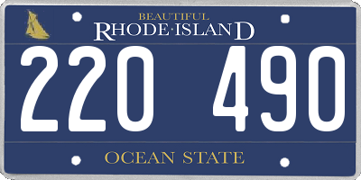 RI license plate 220490