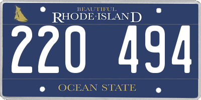 RI license plate 220494