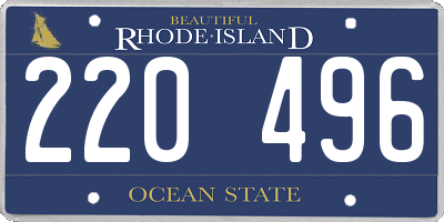 RI license plate 220496