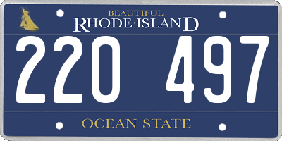 RI license plate 220497