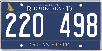 RI license plate 220498