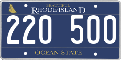 RI license plate 220500