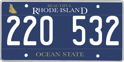 RI license plate 220532