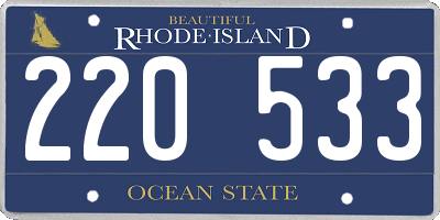 RI license plate 220533