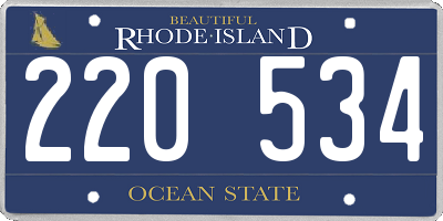 RI license plate 220534