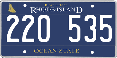 RI license plate 220535