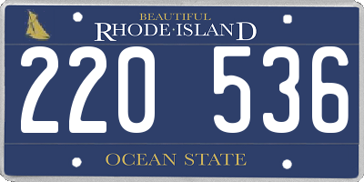 RI license plate 220536