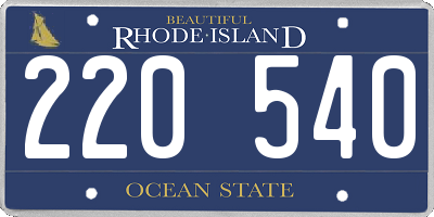 RI license plate 220540