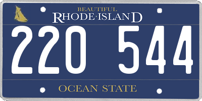 RI license plate 220544