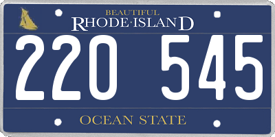 RI license plate 220545