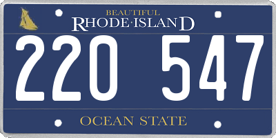 RI license plate 220547
