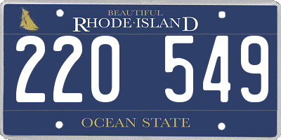 RI license plate 220549