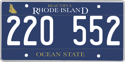 RI license plate 220552