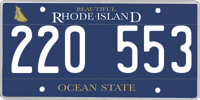 RI license plate 220553