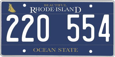 RI license plate 220554